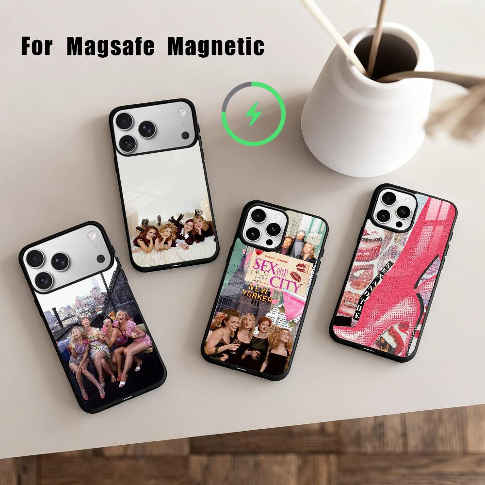 S-Sex and the City Phone Case For iPhone17,16,15,14,13,12,11 Plus,For Magnetic Wireless Charge Cover