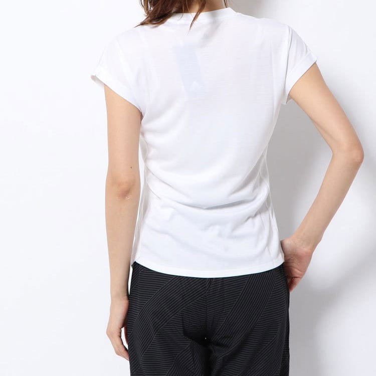 adidas T Shirts Women's White Crew Neck Moderate Cinched Waist EB4501
