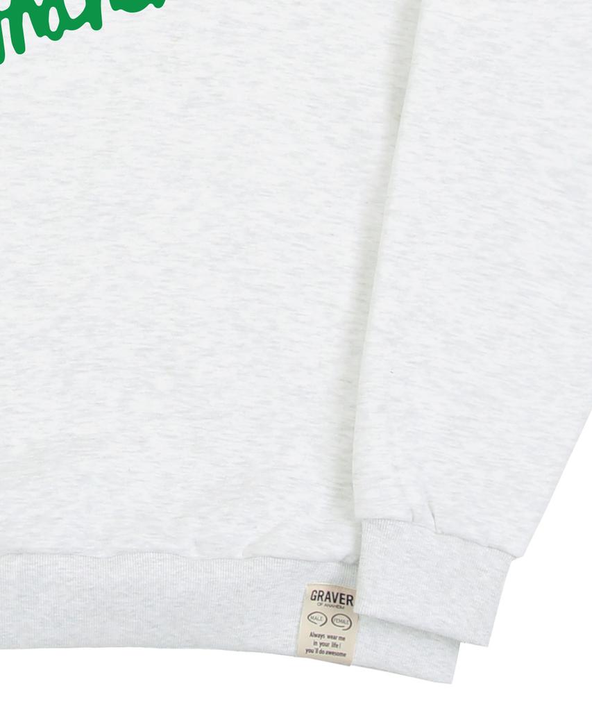 GRAVER [Unisex] Drawing Logo Smile Sweatshirt_Melange White