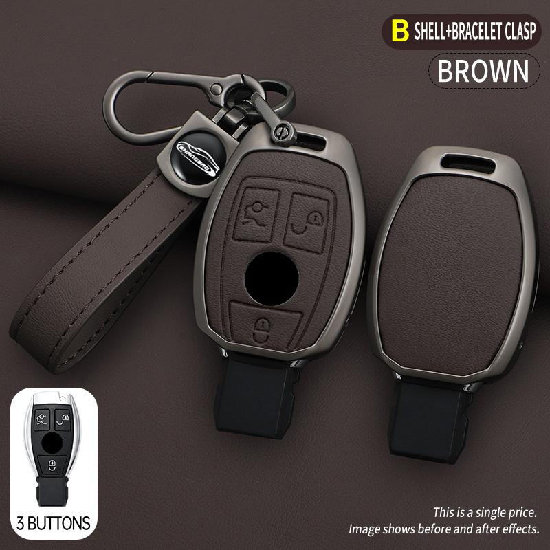 Interior Mouldings Car Zinc Alloy Leather Key Case Cover For Mercedes-Benz AMG CLS300 CLS350 S63 CLS260 W218 W219 Protection Key