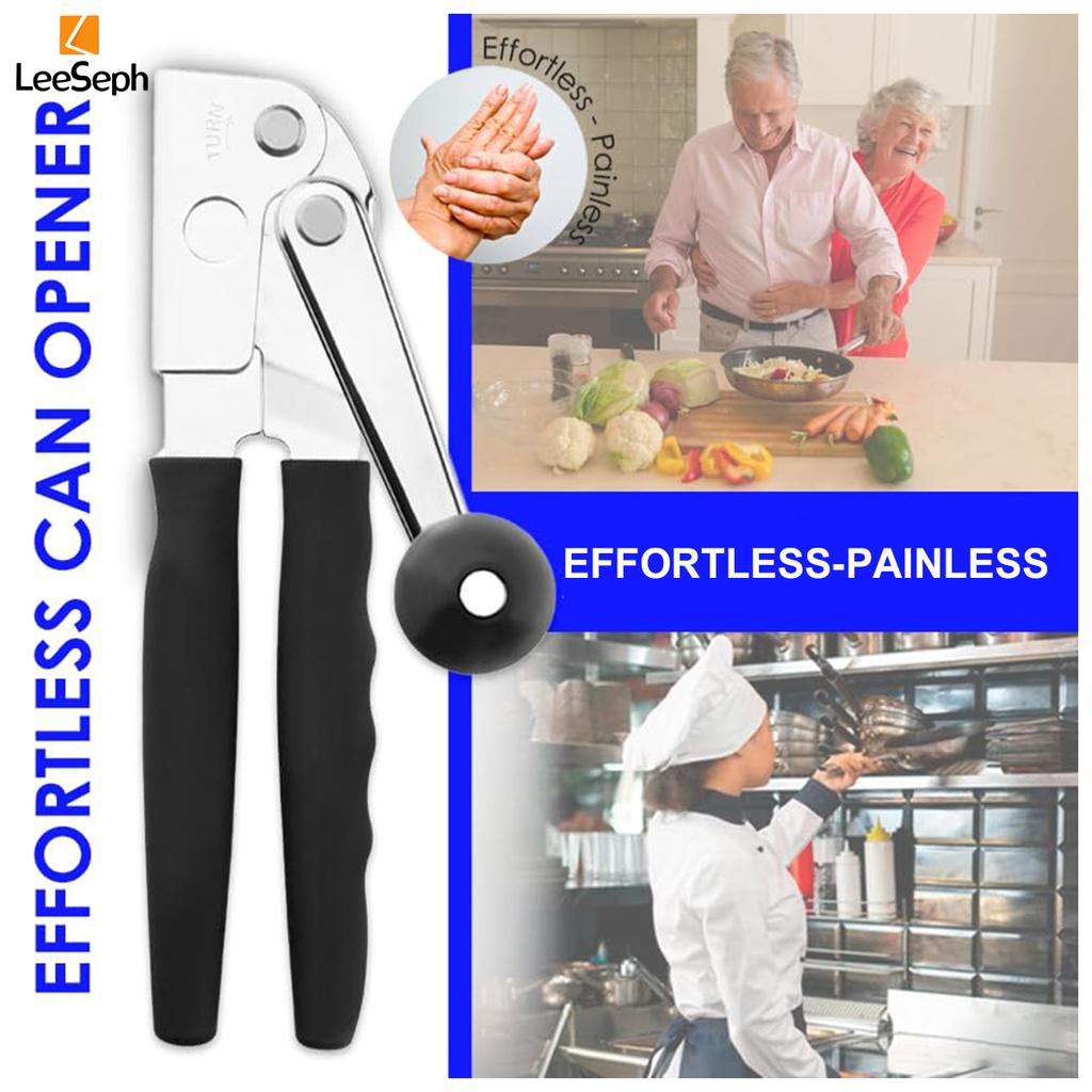 Leeseph Commercial Can Opener, Hand Crank Can Opener Manual Heavy Duty with Comfortable Extra Long Handles, Easy for Big Cans