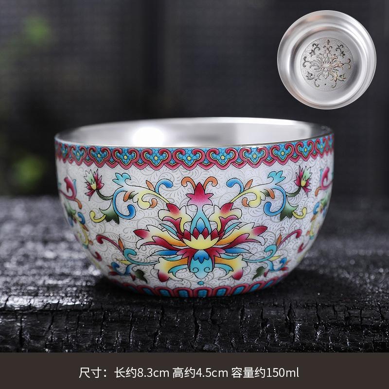 Vergoldetes Emaille Meister Keramik Einzelne Verkostungsschale Haushalt Kung Fu Tee Vintage Goldlinie Filigran Tasse