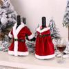 Red Wine Christmas Dining Table Set with Fashion Christmas Wine Bottle Covers Decoration