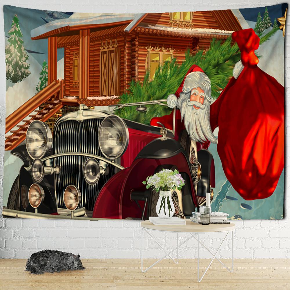 Christmas Series Tapestry Wall Hanging New Year Gift Kawaii Style Cartoon Psychedelic Witchcraft Home Decor