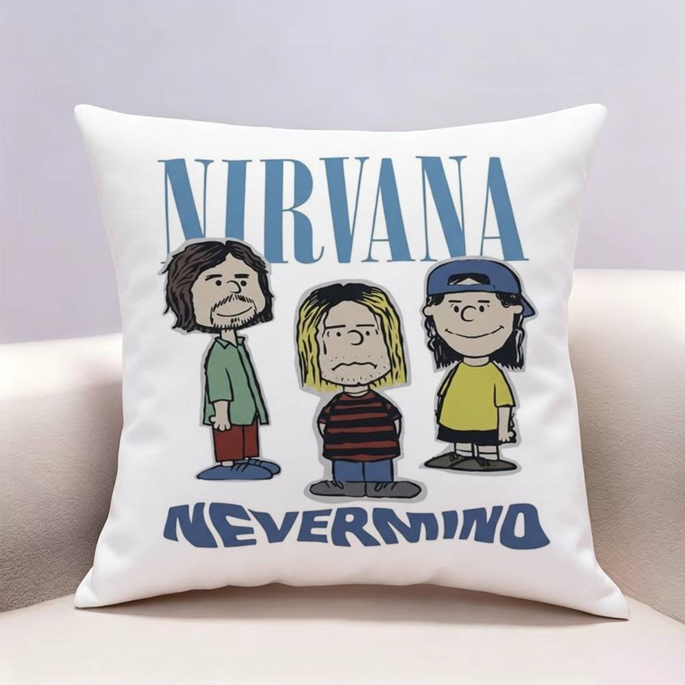 NNirvana Band Kurt Cobain Doublesided print Pillow Case for Sofa Living Room Home office Decor Protective Cover
