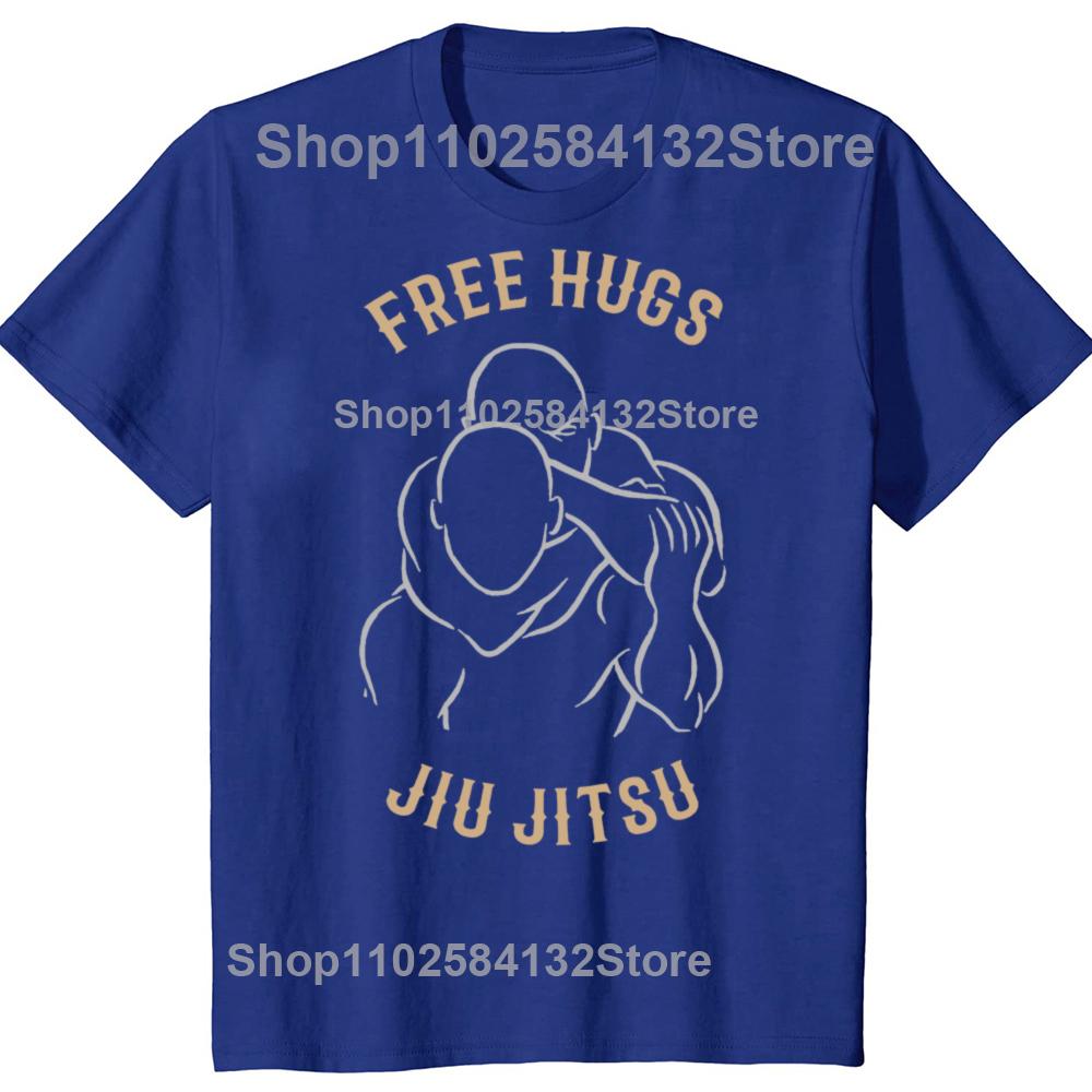 Jiu Jitsu Free Hugs O Neck Casual Men T-shirts 100% Cotton Youth T Shirt Funny Fighter Tshirt Judo Art Japan Style Tees