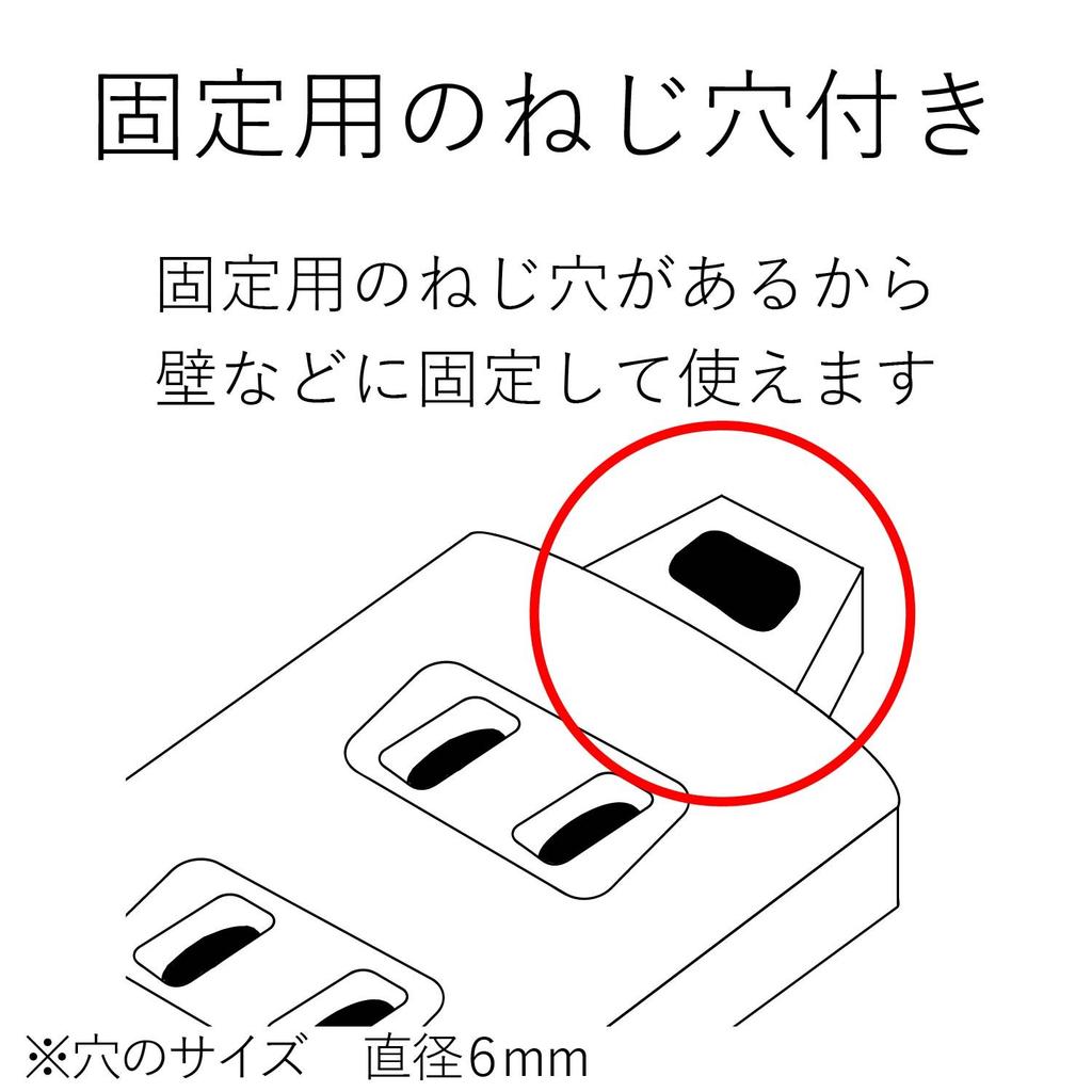 ELECOM Power Strip, 6 Outlets, 3-Pin Plug, Magnetic Attachment, 5m, Gray, T-WRM3650LG/RS