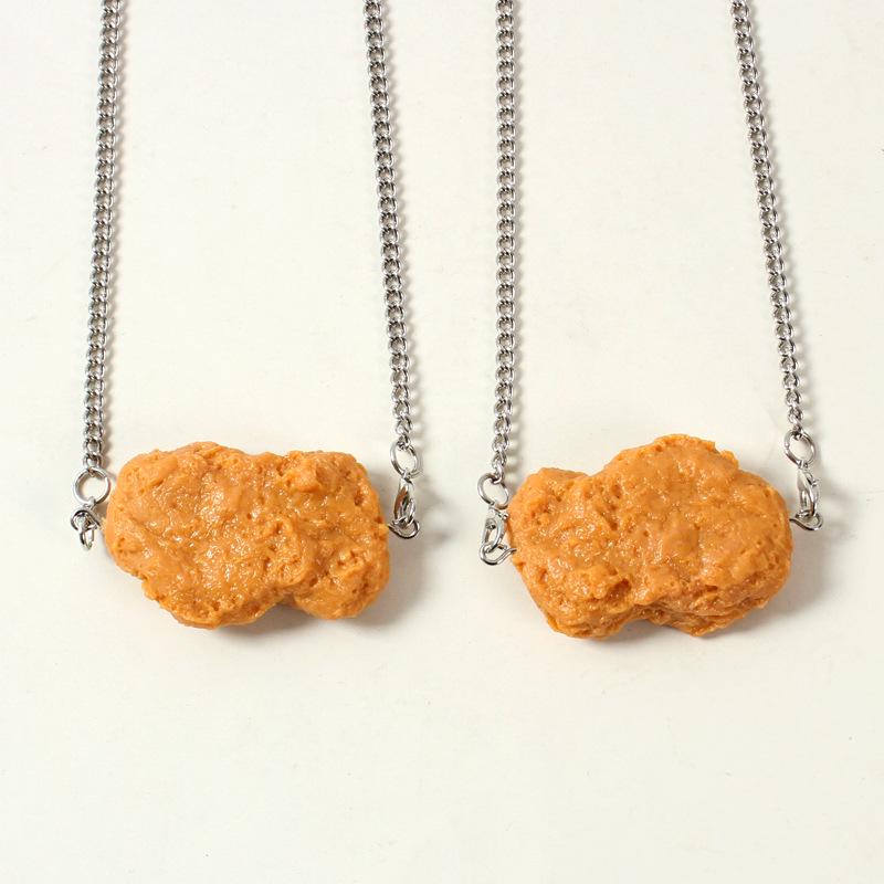 Trendy KFC Fried Chicken & Nugget Necklace – Creative Food-Inspired Accessory
