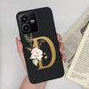 Flower Letters Case For Vivo Y22 2022 Y22S Matte Silicon Soft TPU Back Phone Cover For VivoY22 Y 22 22S Case Funda Bumper Shell