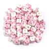 20pcs 8mm Flower Patterns Square Ceramic Beads Big Hole Porcelain Loose Beads For Jewelry Making DIY Bracelets Necklace Findings