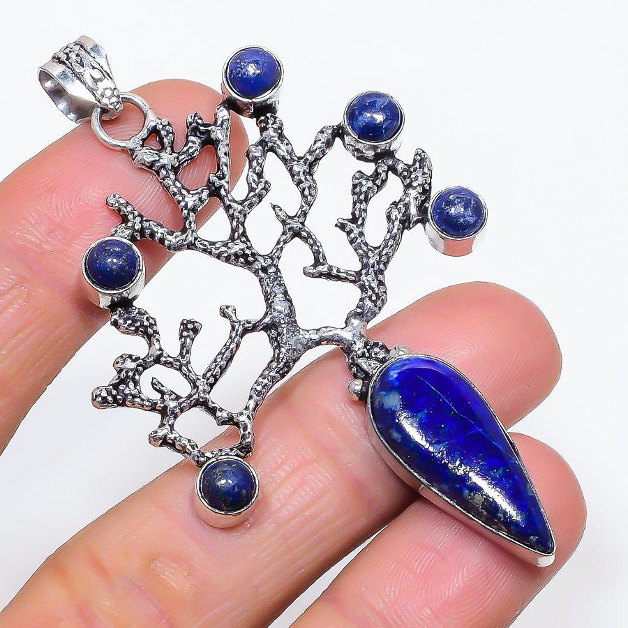 

Natural Lapis Lazuli Gemstone 925 Sterling Silver Jewelry Pendant 3.03 AP-11988