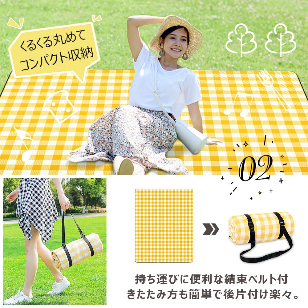 ewinstore Thick 4mm Leisure Large Size Picnic Mat for with Storage Perfect for Tent Camping Outdoor Cherry Blossom Beach Blue Sheet, Stylish,