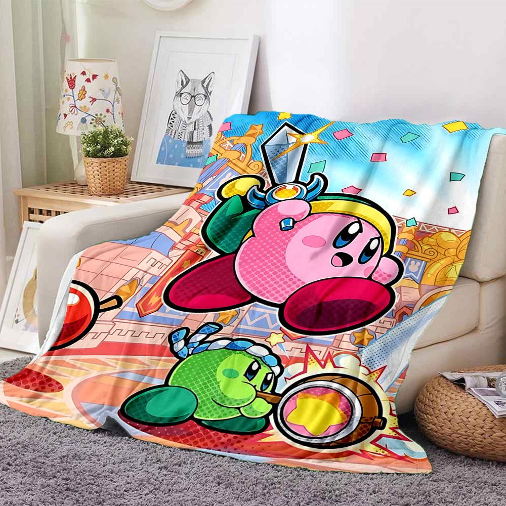 1pc Kirby Soft Skin-Friendly Flannel Blanket with Digital Printing, Various Sizes Available for Family, Friends, Birthday