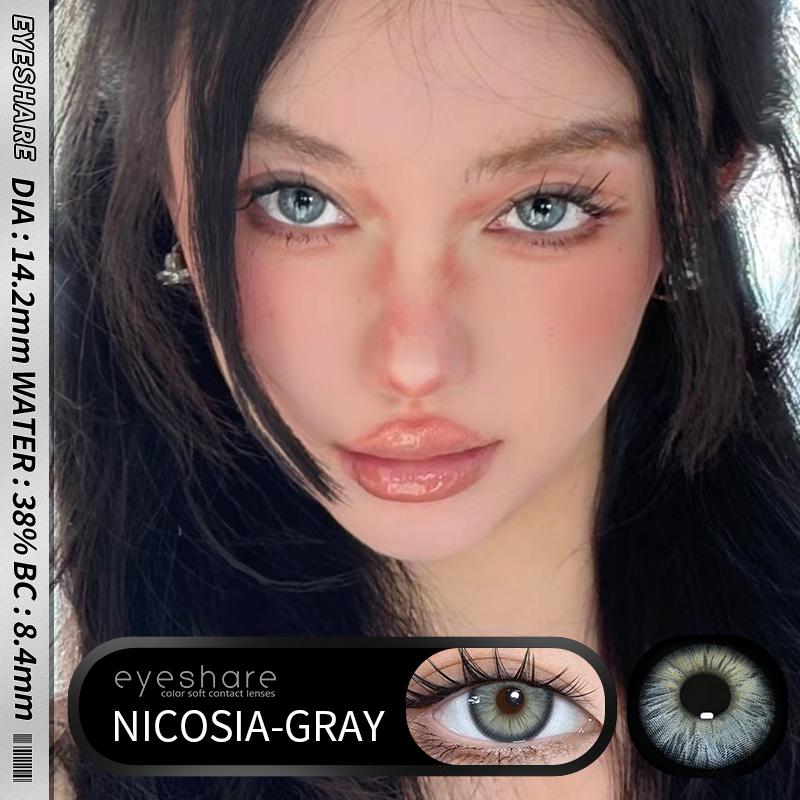 2Pcs Color Contact Lenses for Eyes Fashion Eye Lens Blue Eye Lenses Brown Lenses Gray Pupils Lens Yearly Green Contacts