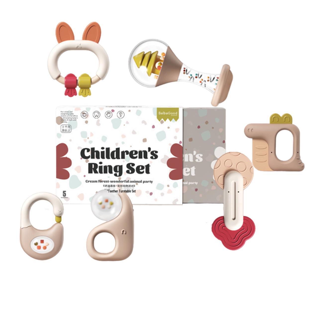 

Baby Valley Infant Rattle & Teether Set - Soothing Grasp Toy for 0-Year-Olds, Cute Shape, Ideal Full Moon Gift