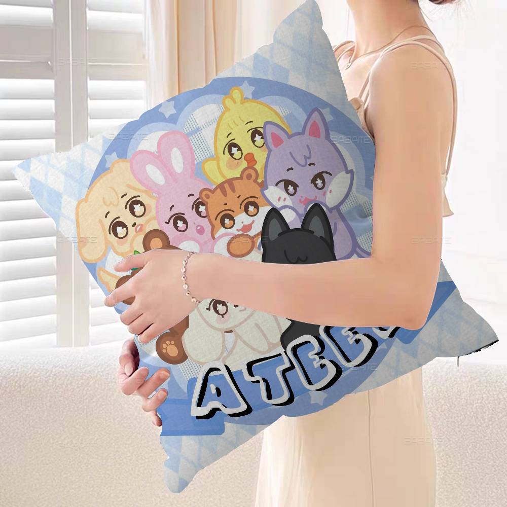 Kpop Group A-Ateez Pillowcase toon Gift Cushion Cover Bedroom Home Sofa Chair Seat Decor pillow case
