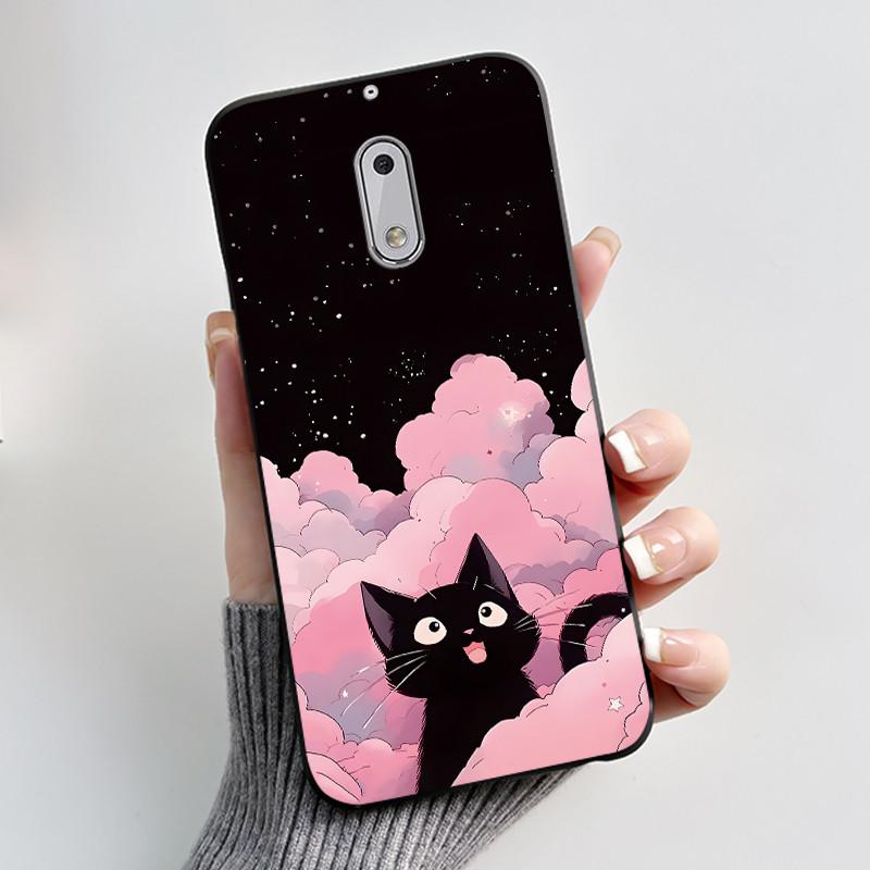 Soft TPU Case For Nokia 6 6.1 Plus Nokia6 Phone Case Luxury Cute Love Rabbit Funny Cartoon Black Silicone Shockproof Back Cover