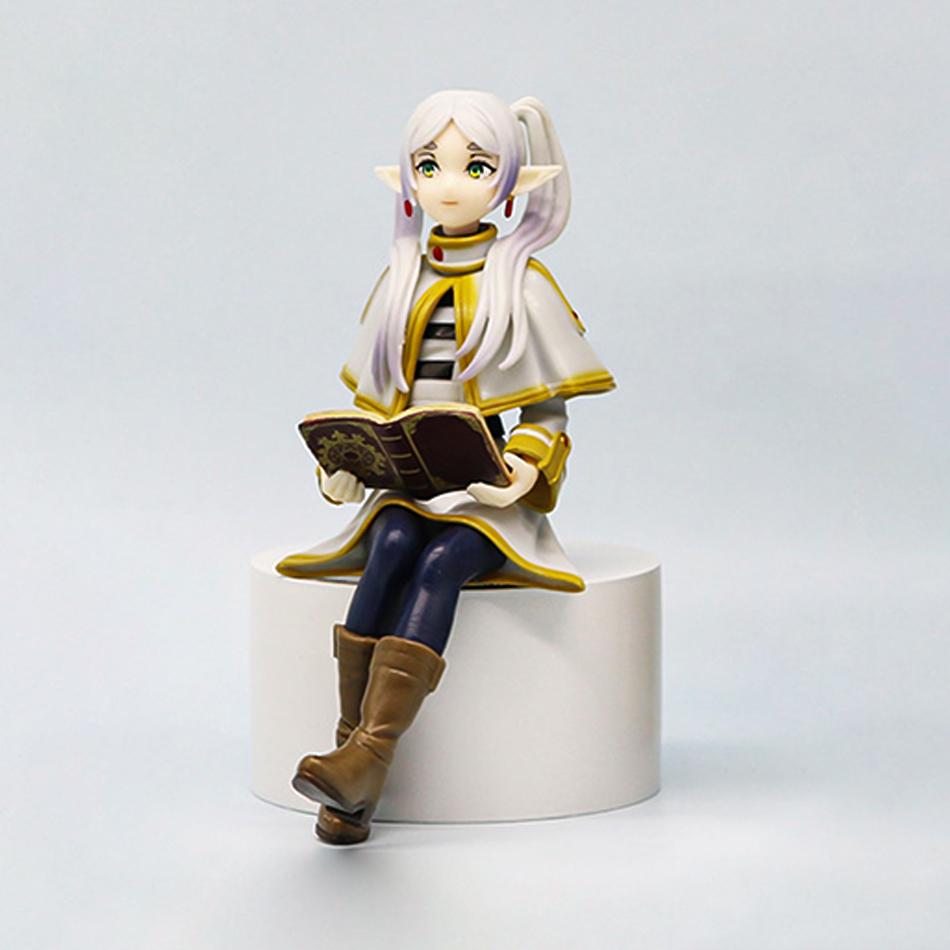 2PCS Anime Beyond Journey's End Read Book Sitting Take Flowers Stand Action Figures Frieren Noodle Stopper Collection Toy Gift
