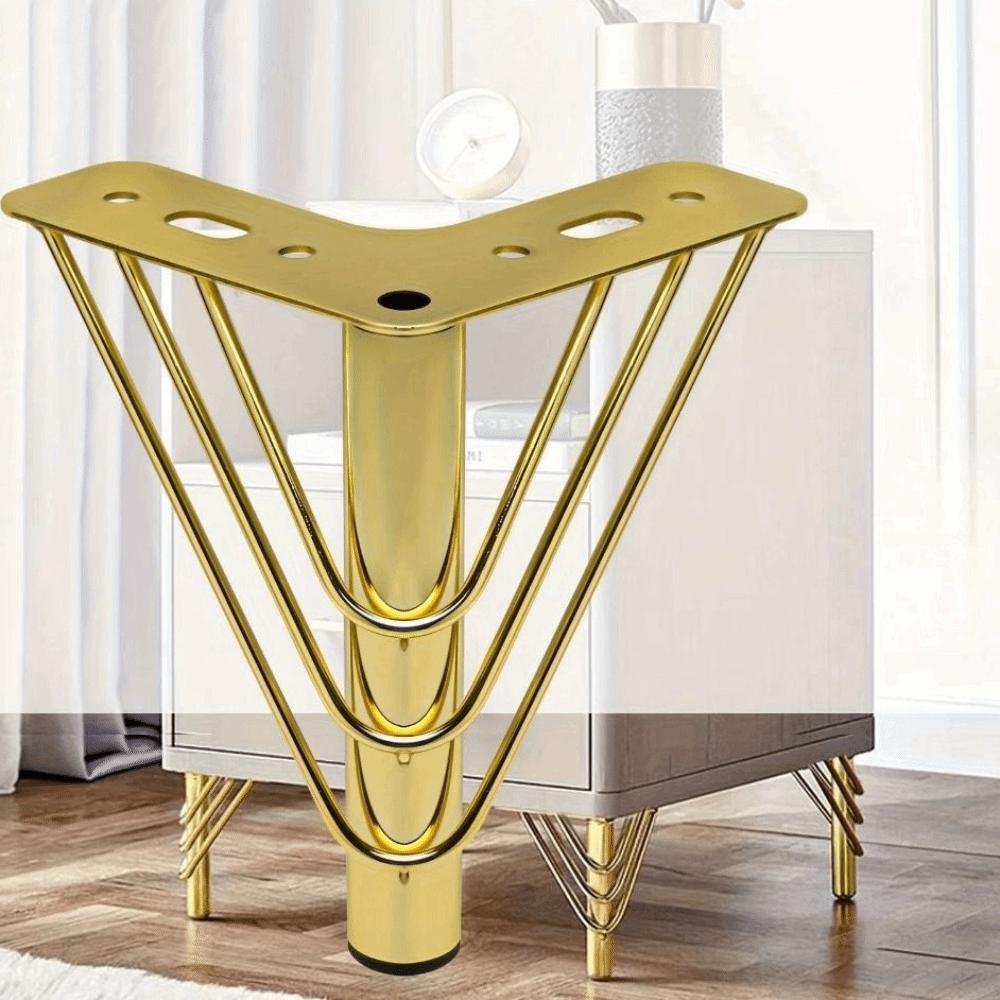 Golden Color Metal Furniture Feet 15cm Height Triangular Metal Legs  TV Cabinet