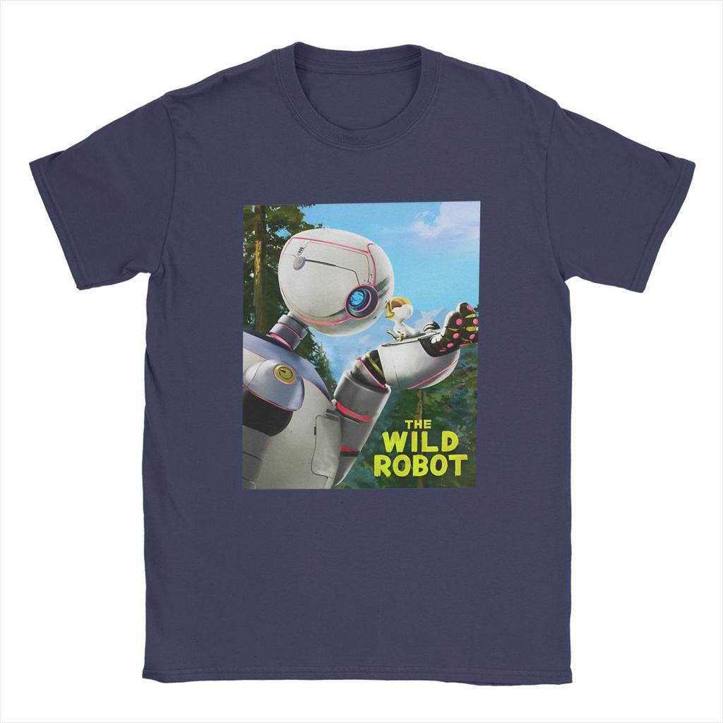 The Wild Robots T-Shirt for Men 2024 New Cartoon Awesome Cotton Tee Shirt Crew Neck Short Sleeve T Shirts Gift Idea merch