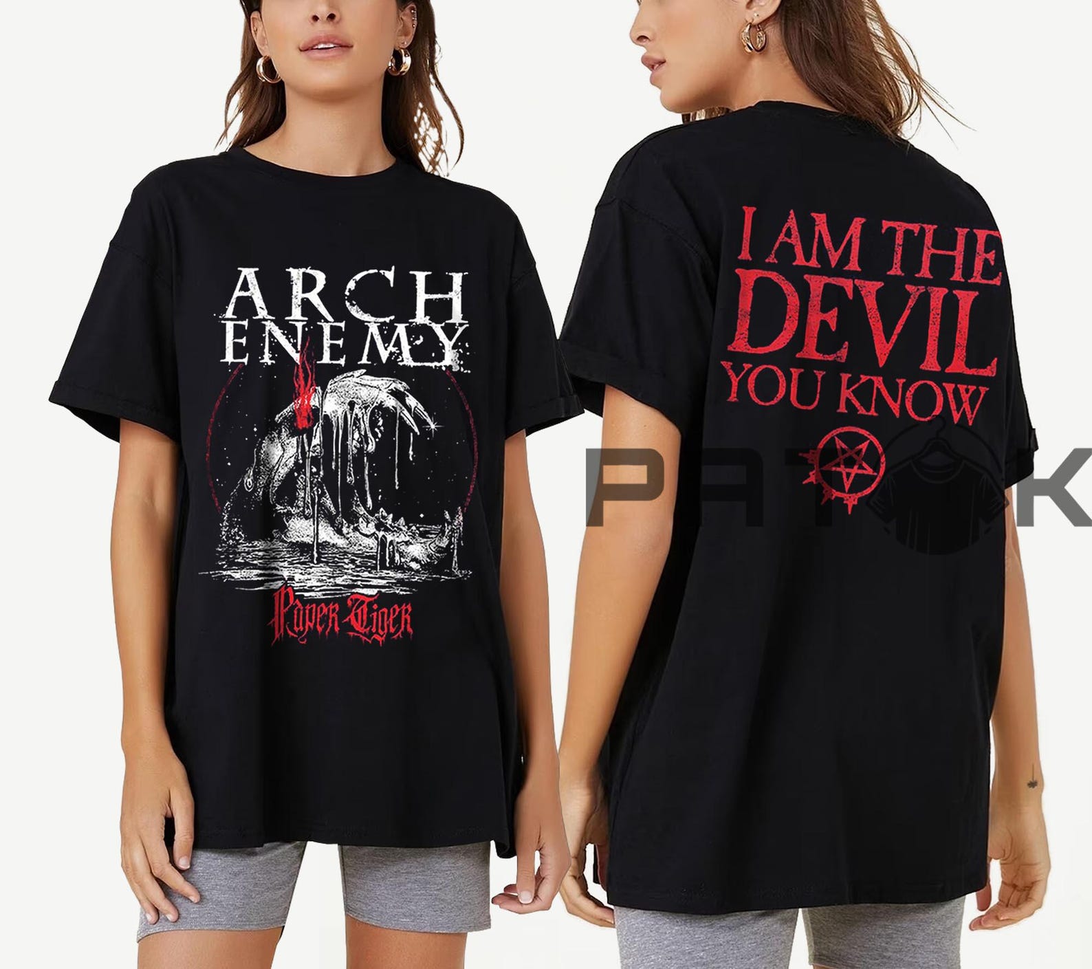 Arch Enemy T-Shirt, Melodic Death Metal Band Fan Merch Shirt, 90s Retro Casual Unisex T-Shirt - Arch Enemy Paper Tiger S
