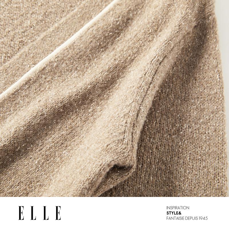 ELLE Women's French Lambswool Long Knitted Cardigan