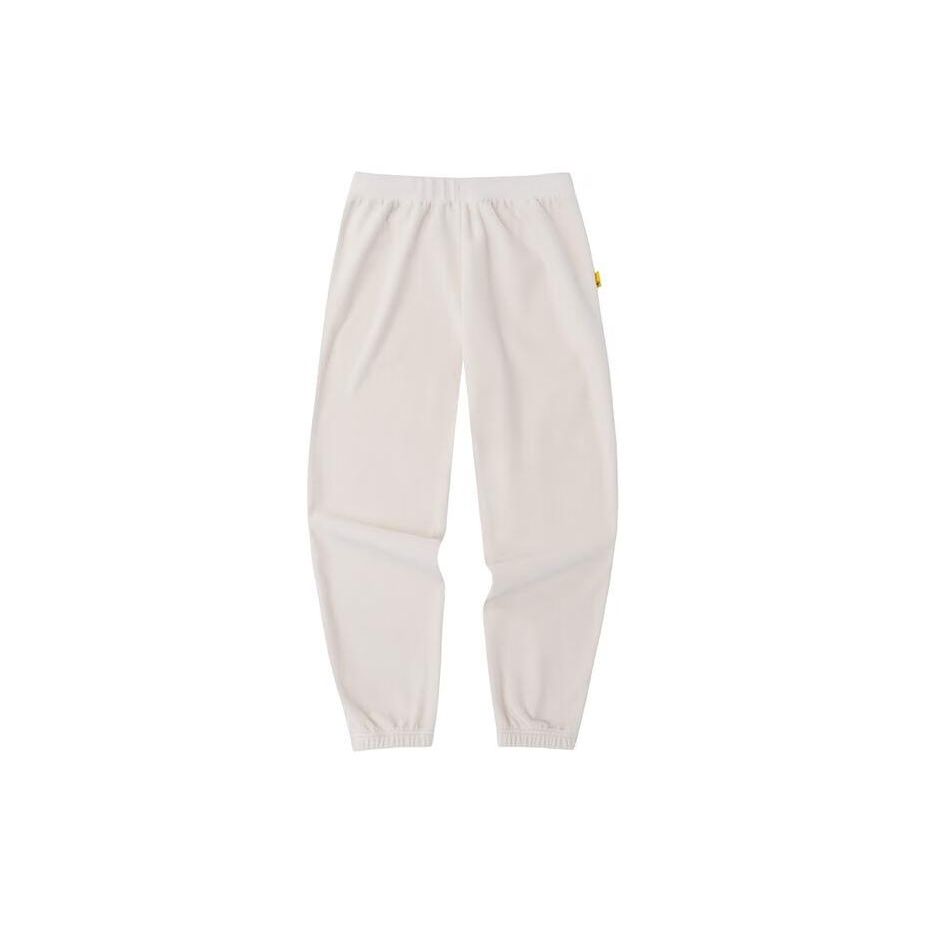 Anta Basketball Series Solid Color Mid Waist Tapered Knit Sports Pants Men Bottoms Champagne 952331303-1