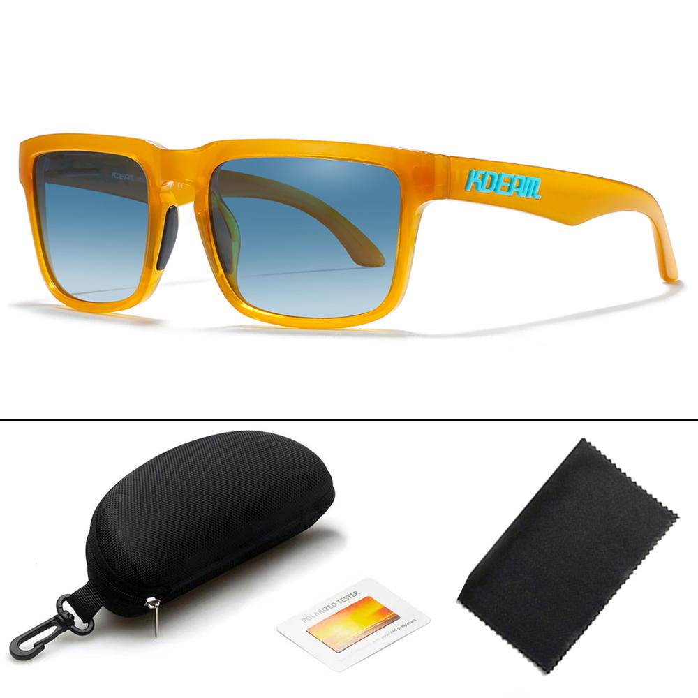 KDEAM Unisex Square Polarized Sunglasses Outdoor Retro Style Lightweight Comfortable Fashion Women Sun Glasses With Hard Case