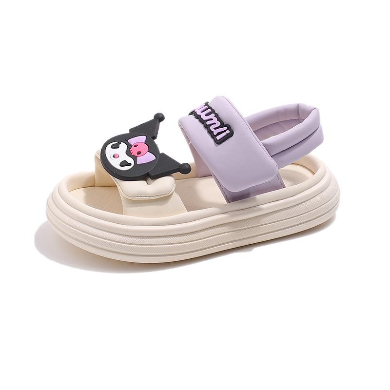 Cartoon open-toe girls' beach shoes, new summer fashion soft-soled princess shoes, breathable non-slip children's sandals