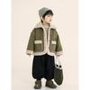 Children's Clothing, Boys' Fleece Jacket, Winter Kidsren's Fur Integrated Cashmere Cardigan, Single-Breasted Top for Small and Medium-Sized Kidsren