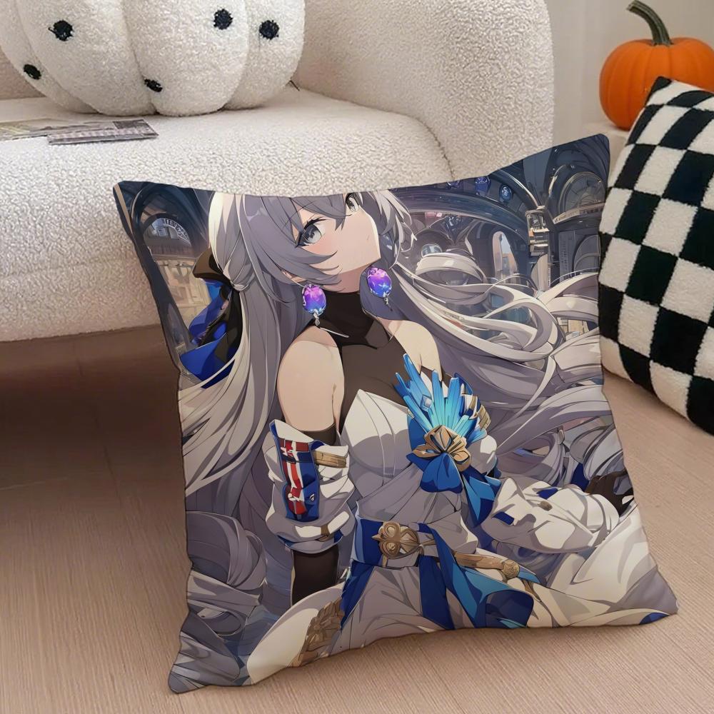 BBronya Star Rail Game Character Cushion Cover Throw Pillow Cover Hidden Button Durable Polyester Chair Cushion