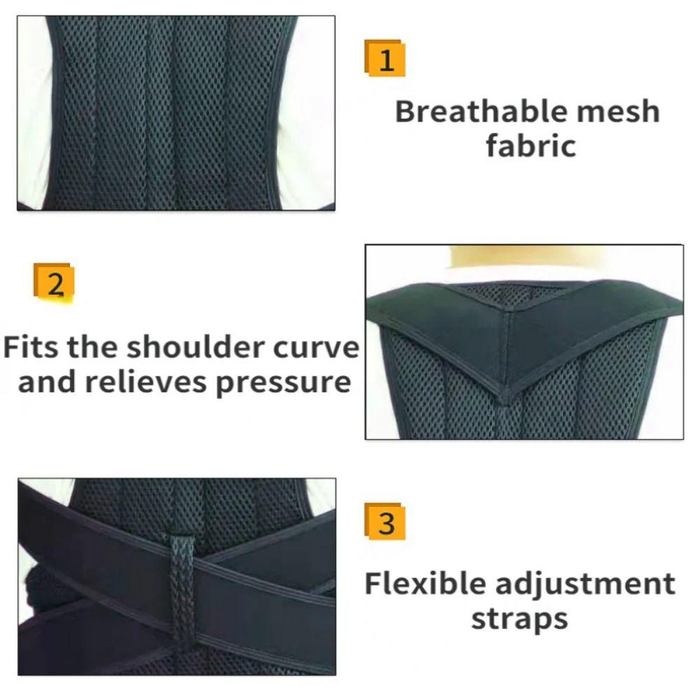 5 Size Posture Corrector Black Back Trainer Unisex Back Posture Brace  Home Use