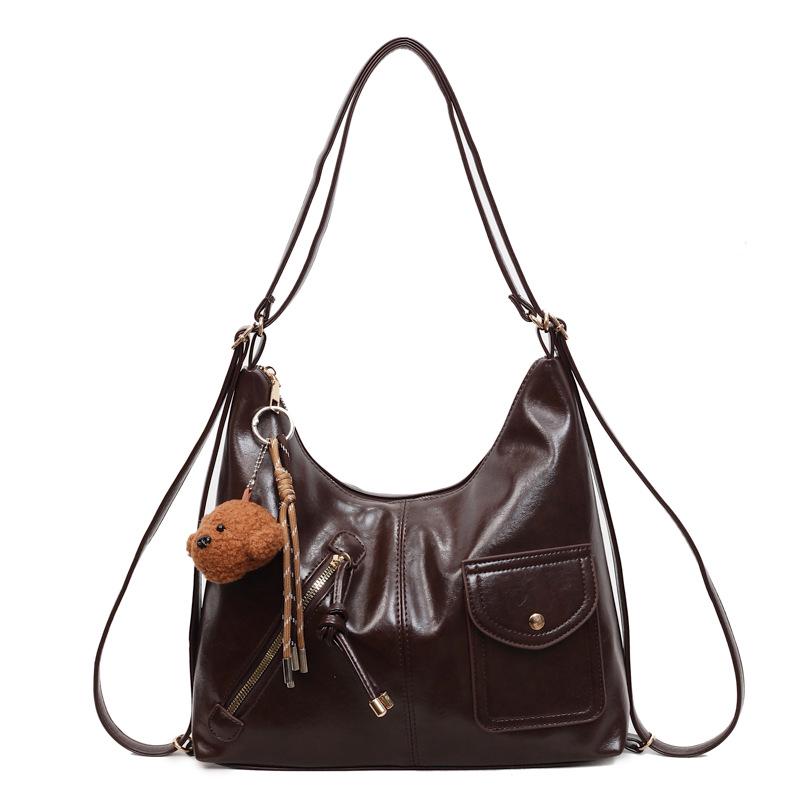 

Women s Large Capacity Tote Bag: 2025 Versatile, Fashionable Crossbody & Shoulder Bag for Commuting коричневый