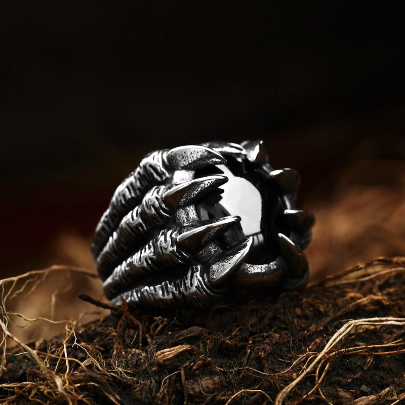 316L Stainless Steel VIKING Colorful Stone Trend Men's Ring Double-Sided  High Quality Jewelry