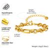 18K Gold Plated Twist Texture Bracelet Stainless Steel Chunky Chain Bracelets Waterproof Geometric Trendy Jewelry for Women Gift