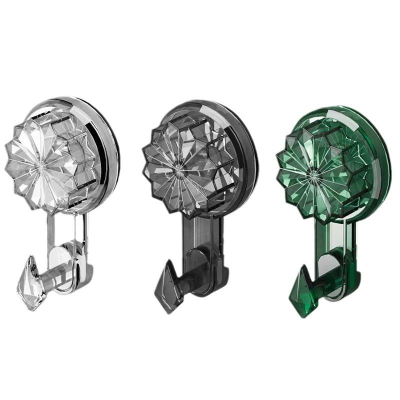 Luxury Strong Suction Cup Hook: No-Drill Diamond Design for Clothes, Bags, Keys, and Bathroom Use