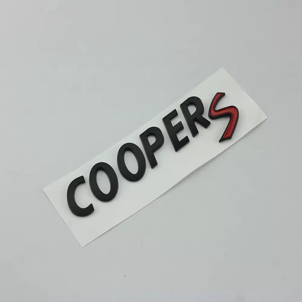 1X 3D ABS Black Chrome Car Letters Rear Trunk Cooper S Emblem Badge Sticker Accessories