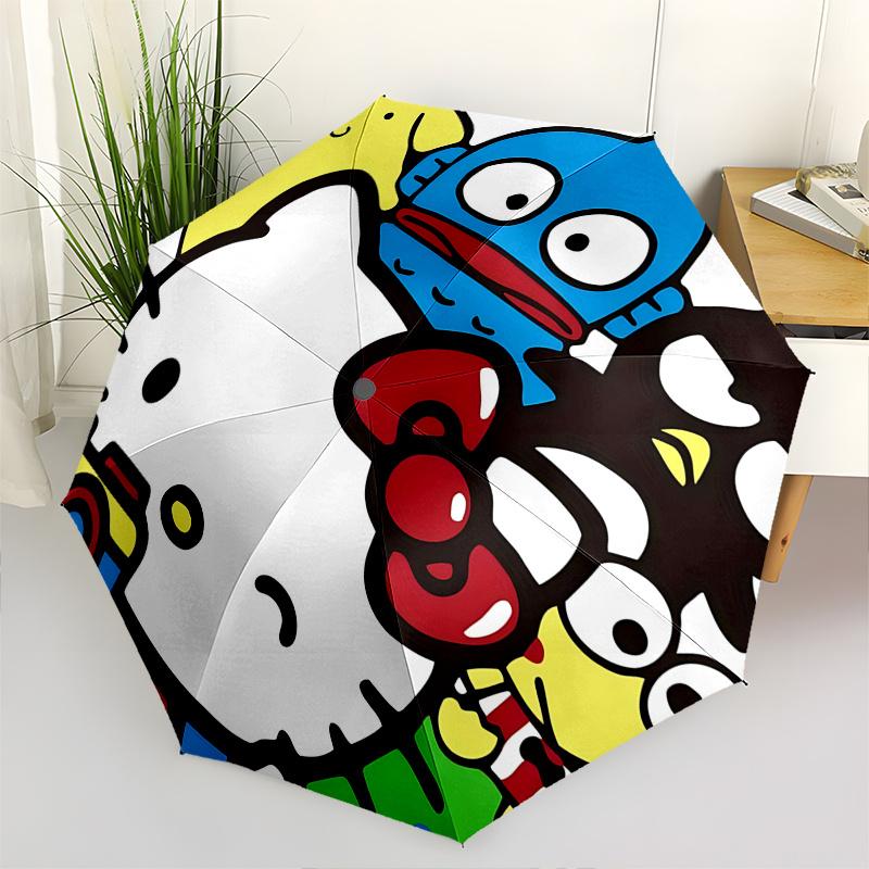 

1pc Hello Kitty Automatic Opening/Closing Umbrella with Foldable Design, 8-Rib Iron Frame Outdoor Umbrella, Ideal Gift for Fans, Travelers, Daily Use,