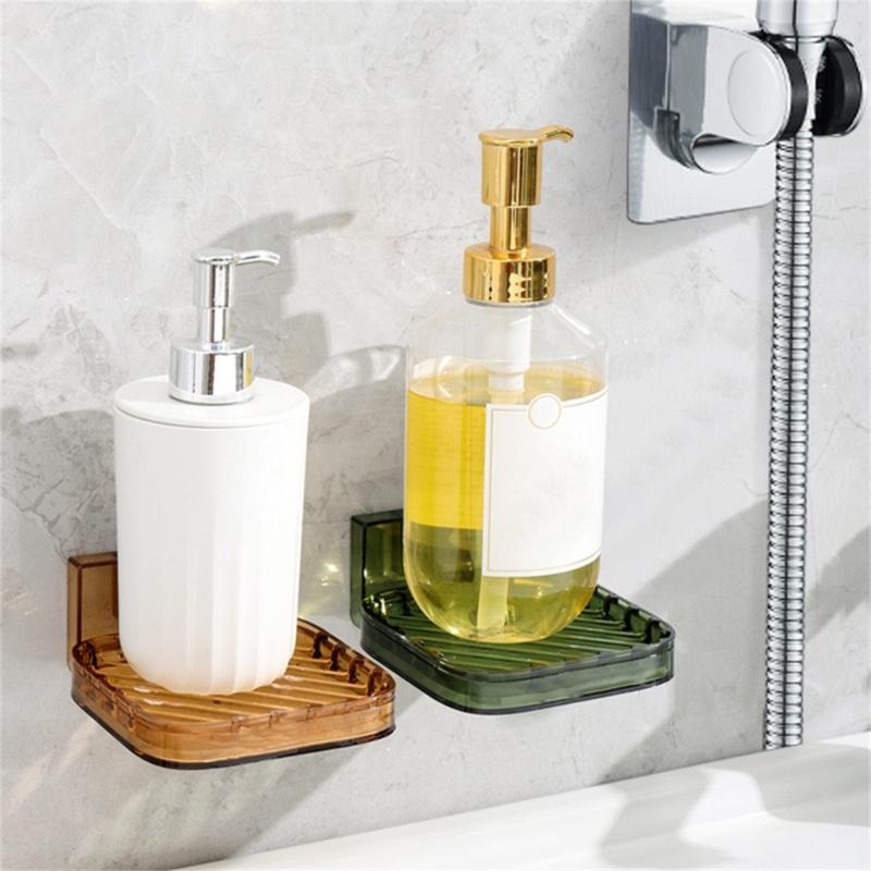 Creative Soap Holder With Adhesive For Easy Installation Kitchen Sink Mount With Drain Soap Holder Easy Cleaning