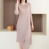Plara Women Diagonal Overlap Pleats Dress