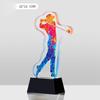 Customized High-End Golf Crystal Trophy, Souvenir, Home Decoration, Creative Wood, Resin Commemorative Rod, One Hole Awards, 1Pc