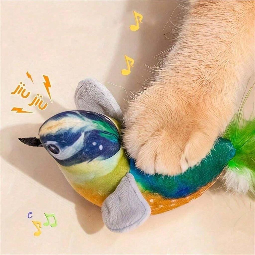 Simulated Bird Cat Toy, Indoor Cat Sports Interactive Bird Toy, Can Make Sounds, Random Tail Pattern