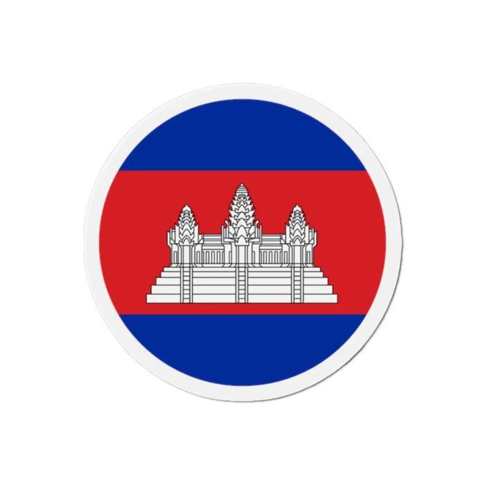 Aimant Rond - Cambodge - 8 cm - 50 pièces - Multicolore - Mixte