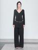 CERRIC Skirt Layered Sweatpants _ Black