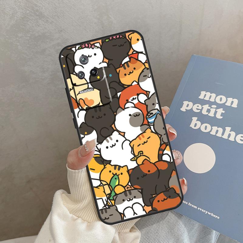 Cute Cartoon Cat Case For Xiaomi 15 14 Ultra 13T 14T 15T Pro 17 Pro Max POCO X7 X3 X5 X6 F5 F6 F7 F8 Pro Cover