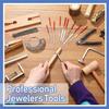 Jewelers Tools Set Including Jeweler Saw Frame Bench Pin Clamp Diamond Needle File Wooden Ring Clamp and Ring Sizer Mandrel Measuring Tool Jeweler's