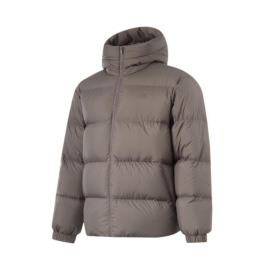 Li-Ning Comfortable Warm Casual Down Jacket Men Outerwear Tree-Gray Brown AYMU115-5