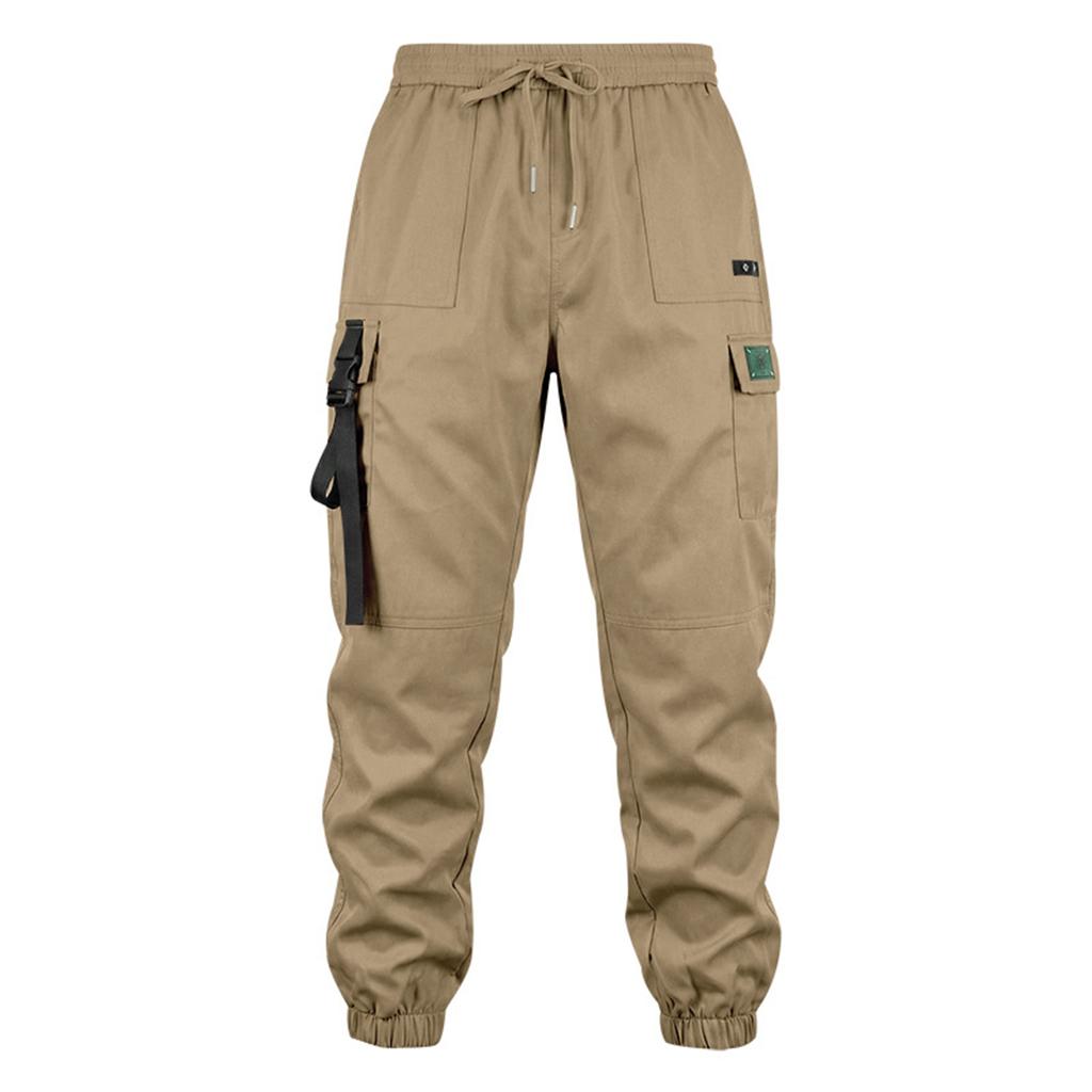 Herren Stretch Cargohose, schmal zulaufendes Bein, Mehrere Taschen für Training, Freizeit, Pendeln