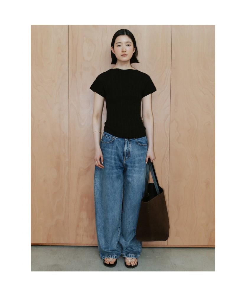 Diaepeocheo Ohu Pleated Knit Top Black (Ta6451A125)