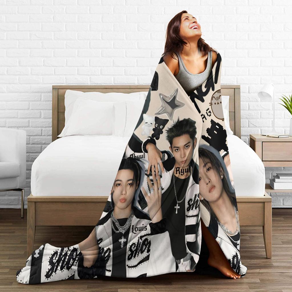 Kpop Group Lngshot  Blanket Multi-size Warm Cozy Fluffy  Throw Blankets for Sofa Couch and Bed